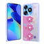 Tecno Spark 10 4G Kılıf Parlayan Simli Kabartma Figürlü Zore Cevze Kapak Yeşil