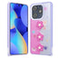 Tecno Spark 10 Pro Kılıf Parlayan Simli Kabartma Figürlü Zore Cevze Kapak Mor Papatya
