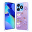 Tecno Spark 10C Kılıf Parlayan Simli Kabartma Figürlü Zore Cevze Kapak Pembe