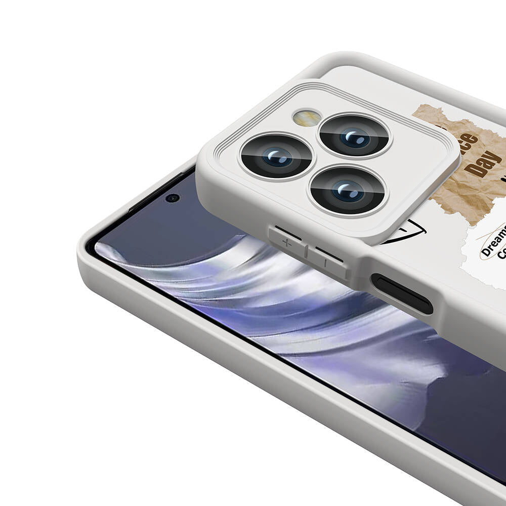 Tecno Spark 20 Kılıf Kamera Korumalı Baskılı Arka Yüzey Zore Klas Kapak Beyaz