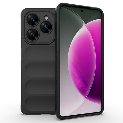 Tecno Spark 20 Pro 4G Kılıf Esnek TPU Oyuklu Arka Yüzey Tasarımlı Zore Etnik Silikon Kapak Siyah