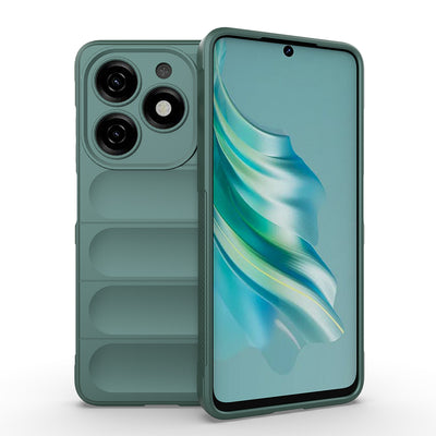 Tecno Spark 20C Kılıf Esnek TPU Oyuklu Arka Yüzey Tasarımlı Zore Etnik Silikon Kapak Lacivert