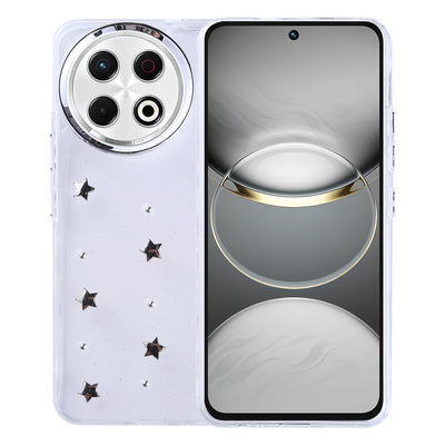 Tecno Spark 30 Pro Kılıf Airbag Tasarımlı Simli Şeffaf Zore Kutup Kapak Yıldız