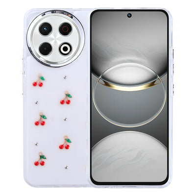 Tecno Spark 30 Pro Kılıf Airbag Tasarımlı Simli Şeffaf Zore Kutup Kapak Kiraz