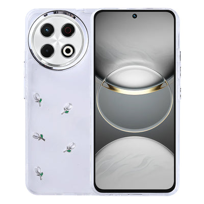 Tecno Spark 30 Pro Kılıf Airbag Tasarımlı Simli Şeffaf Zore Kutup Kapak Lale
