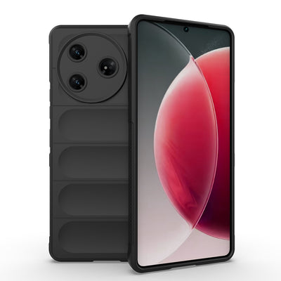 Tecno Spark 30 Pro Kılıf Esnek TPU Oyuklu Arka Yüzey Tasarımlı Zore Etnik Silikon Kapak Lacivert