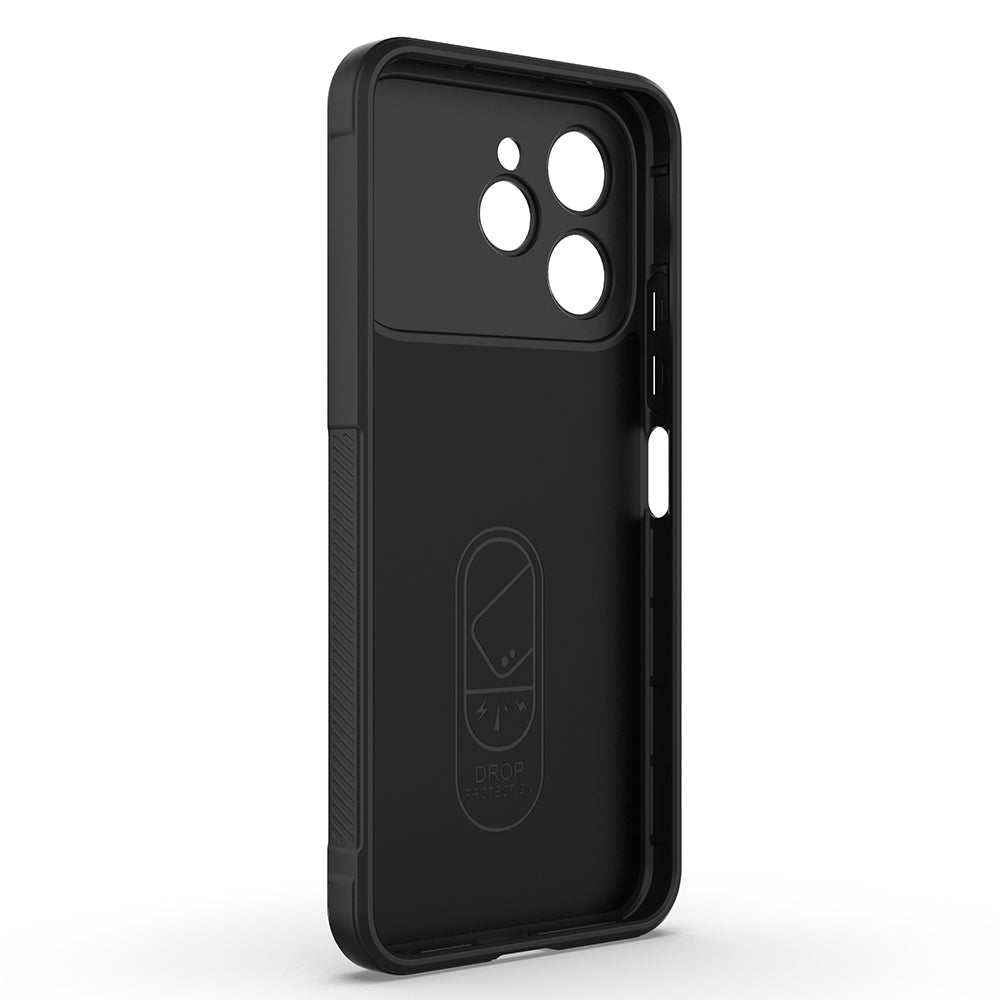 Tecno Spark 40 Kılıf Esnek TPU Oyuklu Arka Yüzey Tasarımlı Zore Etnik Silikon Kapak Siyah