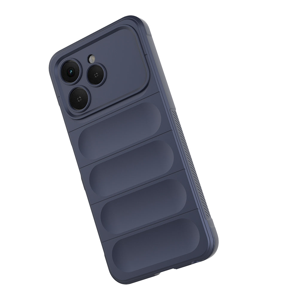 Tecno Spark 40 Kılıf Esnek TPU Oyuklu Arka Yüzey Tasarımlı Zore Etnik Silikon Kapak Lacivert