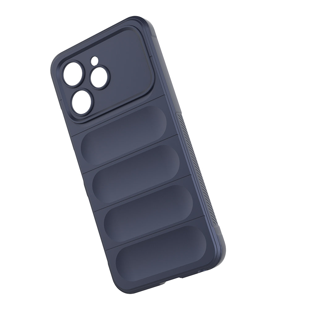 Tecno Spark 40 Kılıf Esnek TPU Oyuklu Arka Yüzey Tasarımlı Zore Etnik Silikon Kapak Lacivert