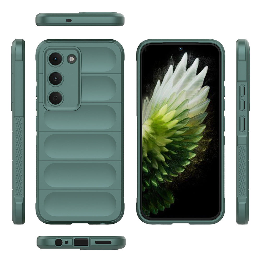 Tecno Spark 40 Pro Kılıf Esnek TPU Oyuklu Arka Yüzey Tasarımlı Zore Etnik Silikon Kapak Lacivert