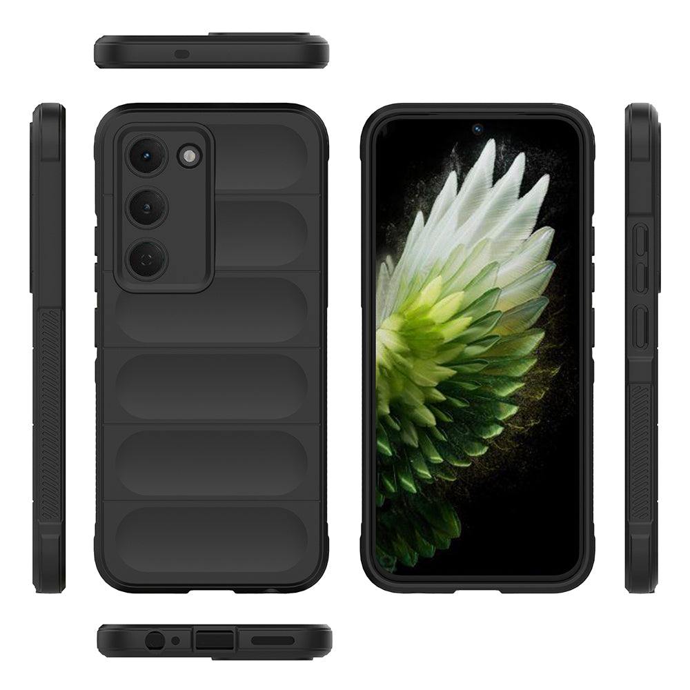 Tecno Spark 40 Pro Kılıf Esnek TPU Oyuklu Arka Yüzey Tasarımlı Zore Etnik Silikon Kapak Lacivert