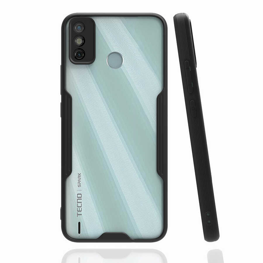 Tecno Spark 6 Go Kılıf Zore Parfe Kapak Siyah