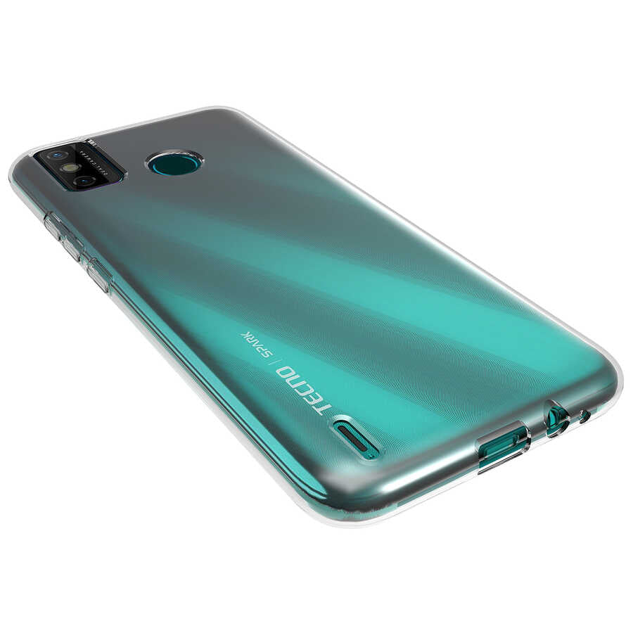 Tecno Spark 6 Go Kılıf Zore Süper Silikon Kapak Renksiz