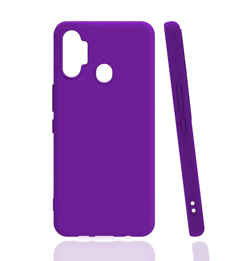 Tecno Spark 7 Pro Kılıf Zore Biye Silikon Mor