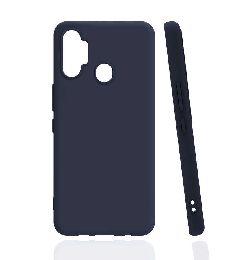 Tecno Spark 7 Pro Kılıf Zore Biye Silikon Lacivert