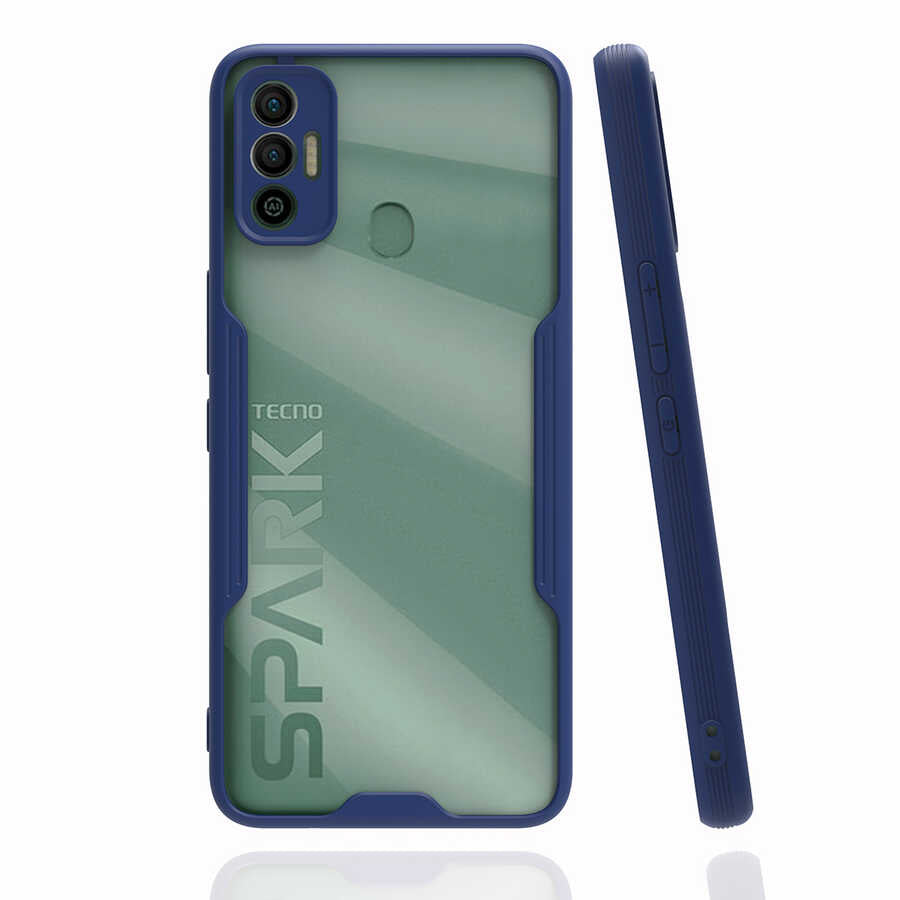 Tecno Spark 7T Kılıf Zore Parfe Kapak Lacivert