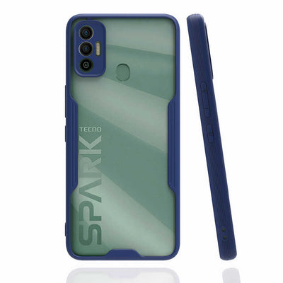 Tecno Spark 7T Kılıf Zore Parfe Kapak Lacivert