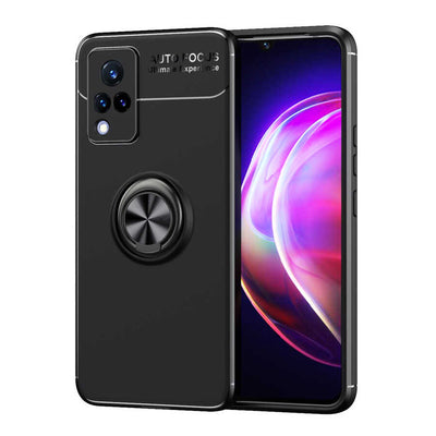 Vivo V21 Kılıf Zore Ravel Silikon Kapak Siyah