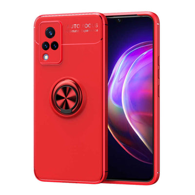 Vivo V21 Kılıf Zore Ravel Silikon Kapak Kırmızı