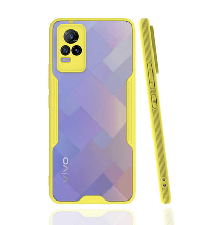 Vivo V21E Kılıf Zore Parfe Kapak Sarı