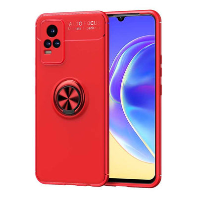 Vivo V21E Kılıf Zore Ravel Silikon Kapak Kırmızı