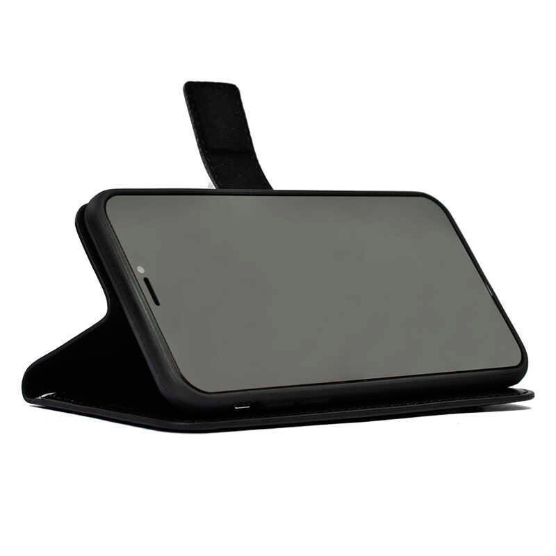 Vivo V40 5G Case Zore Kar Deluxe Flip Cover Black