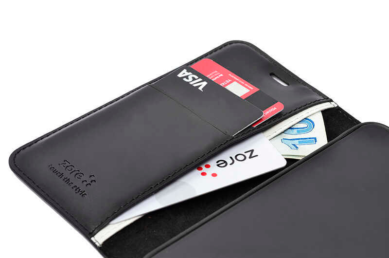 Vivo V40 5G Case Zore Kar Deluxe Flip Cover Black