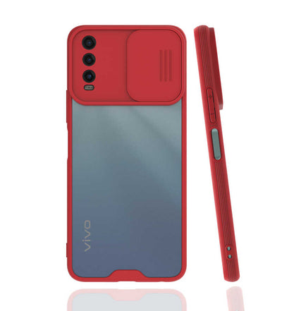Vivo Y11S Kılıf Zore Lensi Kapak Sarı