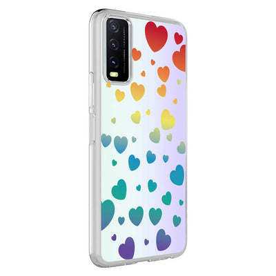Vivo Y11S Kılıf Zore M-Blue Desenli Kapak Heart No3