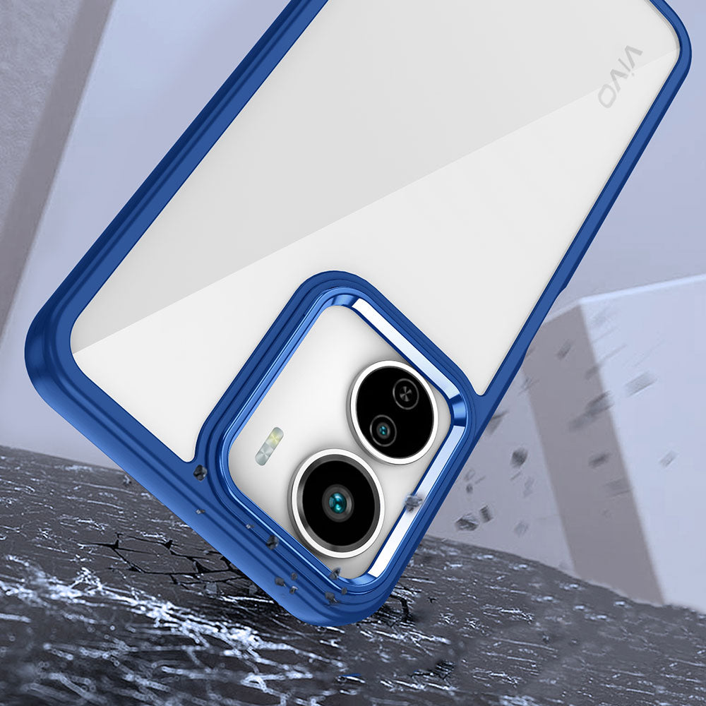 Vivo Y16 Kılıf Zore Flora Kapak Lacivert