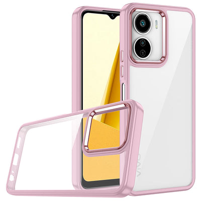 Vivo Y16 Kılıf Zore Flora Kapak Rose Gold