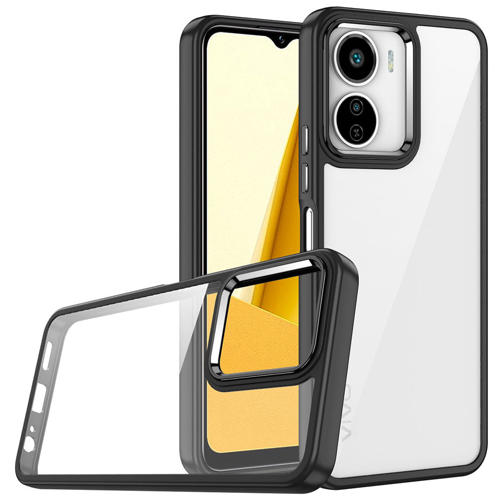 Vivo Y16 Kılıf Zore Flora Kapak Siyah