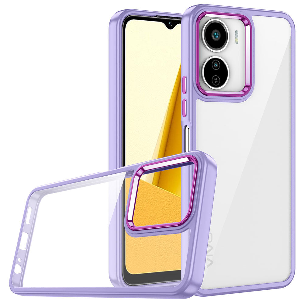 Vivo Y16 Kılıf Zore Flora Kapak Lila