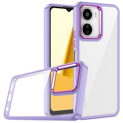 Vivo Y16 Kılıf Zore Flora Kapak Lila