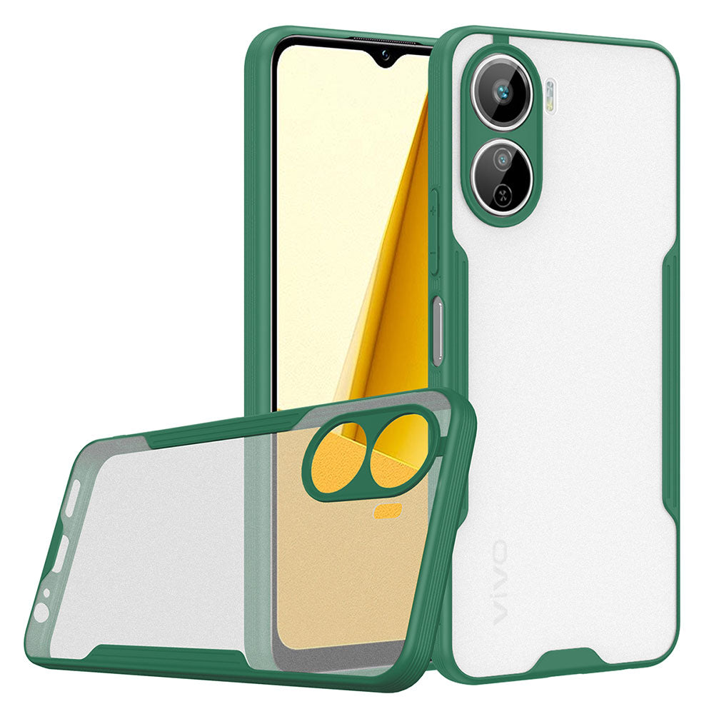 Vivo Y16 Kılıf Zore Parfe Kapak Koyu Yeşil