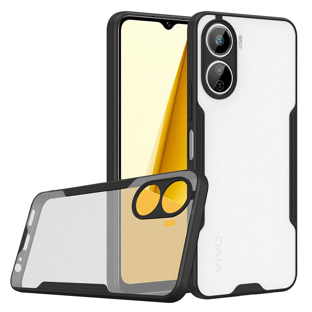 Vivo Y16 Kılıf Zore Parfe Kapak Siyah