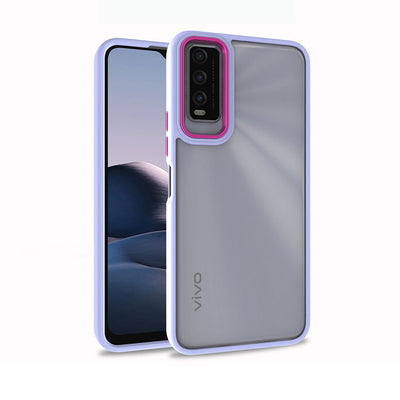 Vivo Y20 Kılıf Zore Flora Kapak Lila