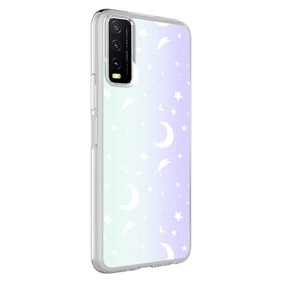 Vivo Y20 Kılıf Zore M-Blue Desenli Kapak Moon No4