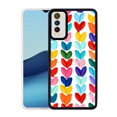 Vivo Y20 Kılıf Zore M-Fit Desenli Kapak Heart No6