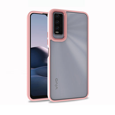 Vivo Y20S Kılıf Zore Flora Kapak Rose Gold