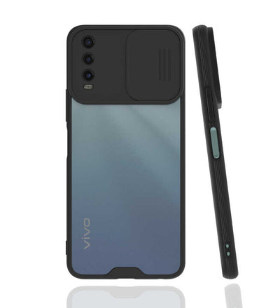 Vivo Y20S Kılıf Zore Lensi Kapak Siyah