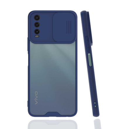 Vivo Y20S Kılıf Zore Lensi Kapak Lacivert