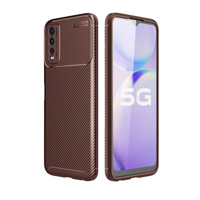 Vivo Y20S Kılıf Zore Negro Silikon Kapak Kahverengi
