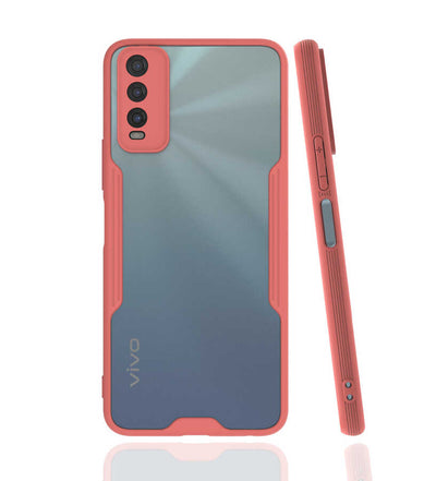 Vivo Y20S Kılıf Zore Parfe Kapak Pembe