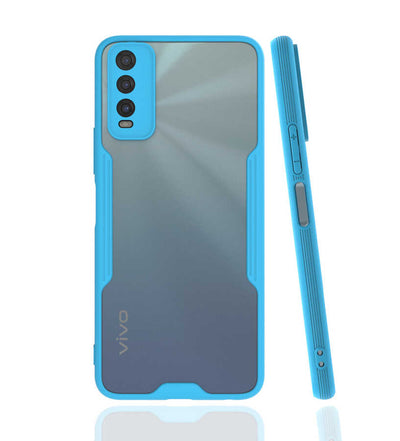 Vivo Y20S Kılıf Zore Parfe Kapak Mavi