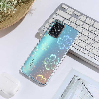 Vivo Y21S Kılıf Zore Sidney Desenli Sert Kapak Flower No3