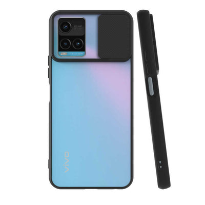 Vivo Y32 Kılıf Zore Lensi Kapak Siyah