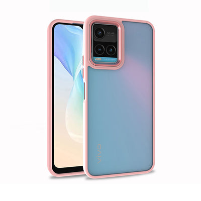 Vivo Y33S Kılıf Zore Flora Kapak Rose Gold
