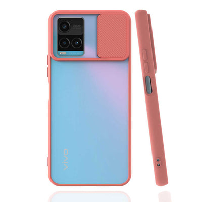 Vivo Y33S Kılıf Zore Lensi Kapak Pembe Açık