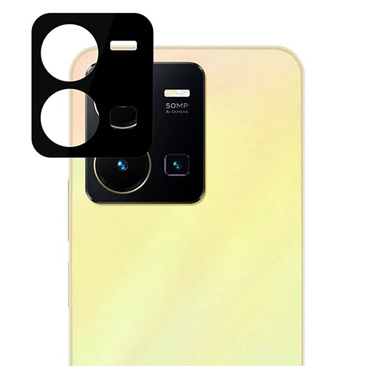 Vivo Y35S Zore 3D Kamera Camı Siyah